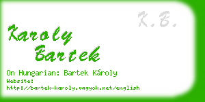 karoly bartek business card